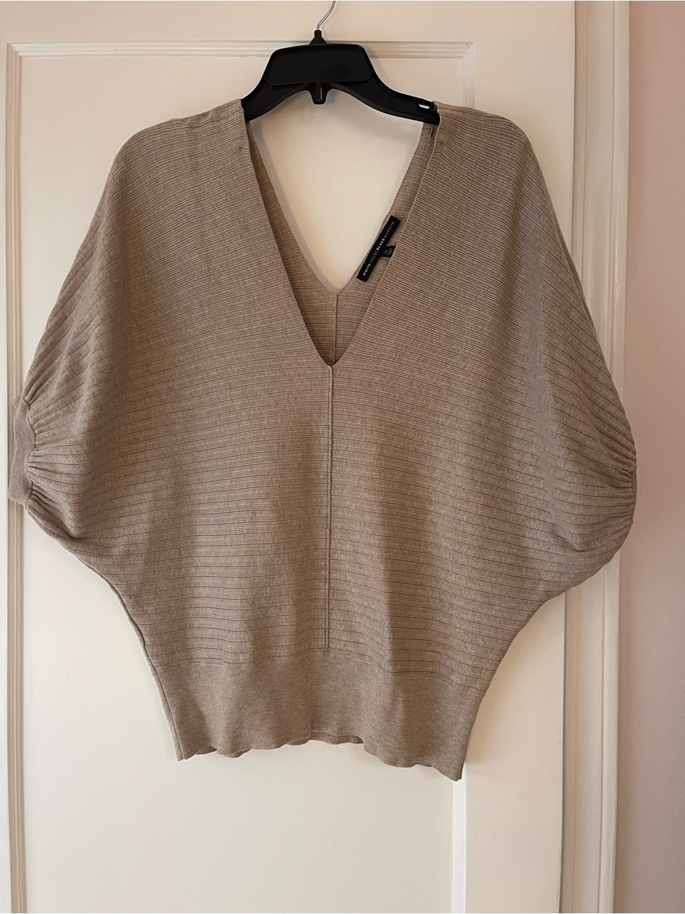 White House Black Market Taupe V-Neck Dolman Sweater